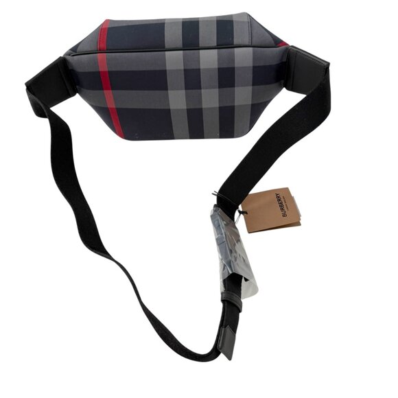 Burberry Navy Grey IP Check Canvas Leather MD Sonny Belt Bag - Picture 3 of 16